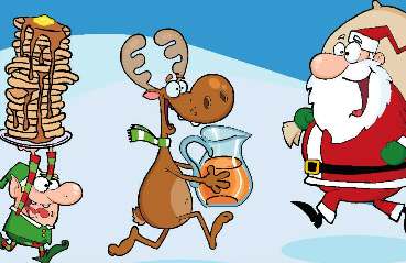 Santa with reindeer and elf